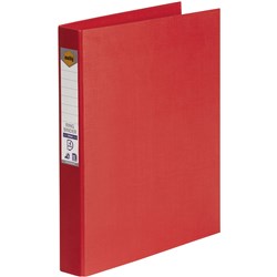 MARBIG LINEN PE BINDER A4 4D RING 25MM RED