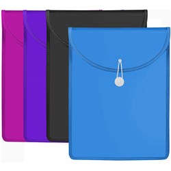 MARBIG DOCUMENT WALLET A4 TOP LOAD 65MM GUSSET ASSORTED COLOURS PACK OF 20