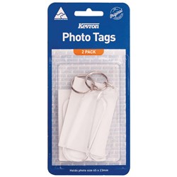 KEVRON LONG OBLONG ACRYLIC PHOTO KEY TAGS PACK OF 2 CLEAR