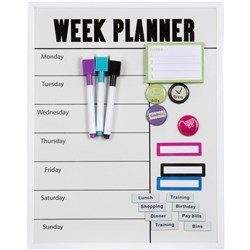 QUARTET MAGNETIC WEEKLY PLANNER SET 280 X 360MM WHITE