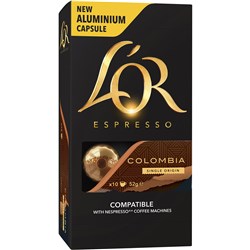 L'OR ESPRESSO COFFEE CAPSULES COLOMBIA BOX OF 100