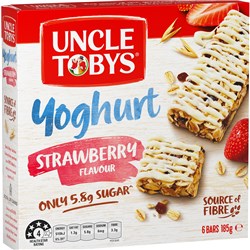 UNCLE TOBY'S MUESLI BAR YOGURT AND STRAWBERRY 6 BARS 185G