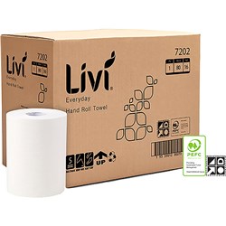 LIVI EVERYDAY HAND TOWEL ROLL 1 PLY 80M CARTON OF 16