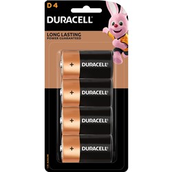 DURACELL COPPERTOP ALKALINE BATTERY SIZE D PACK OF 4