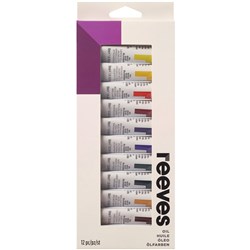 REEVES OIL PAINT 12ML ASSORTED COLOURS SET OF 12