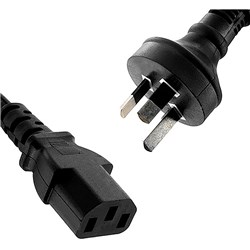 8WARE 3 PIN POWER CABLE IEC 320-C13 TO POWER SOCKET 1.8 METRE BLACK