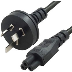 8WARE 3 PIN CLOVER LEAF CABLE IEC 320-C5 MICKEY TYPE TO POWER SOCKET 2 METRE BLACK