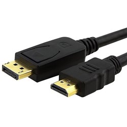 ASTROTEK DISPLAYPORT DP TO HDMI CABLE 1080P GOLD PLATED MALE TO MALE 2 METRE BLACK