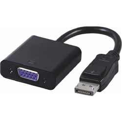 ASTROTEK DISPLAYPORT DP TO VGA ADAPTER 20 PINS MALE TO 15 PINS FEMALE 20CM BLACK