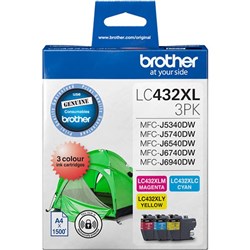 BROTHER LC-432XL-3PKS HIGH YIELD INK CARTRIDGE 3 COLOUR VALUE PACK CYM