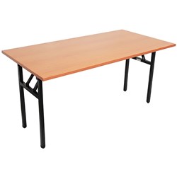 RAPIDLINE STEEL FRAME FOLDING TABLE 1800W X 750D X 730MMH BEECH TOP BLACK FRAME