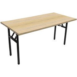 RAPIDLINE STEEL FRAME FOLDING TABLE 1800W X 750D X 730MMH OAK TOP BLACK FRAME