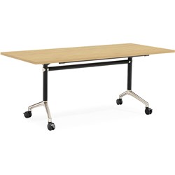 RAPIDLINE TYPHOON FLIP TOP TABLE 1800W X 750D X 750MMH OAK TOP BLACK FRAME