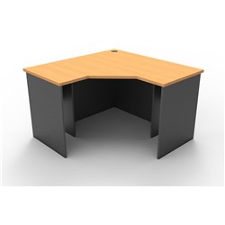RAPIDLINE RAPID WORKER CORNER WORKSTATION 1200/1200W X 600D X 730MMH BEECH AND IRONSTONE