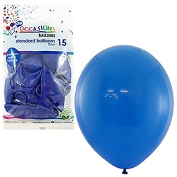 ALPEN OCCASIONS STANDARD BALLOONS 25CM BLUE PACK OF 15