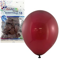 ALPEN OCCASIONS STANDARD BALLOONS 25CM MAROON PACK OF 15