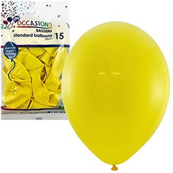 ALPEN OCCASIONS STANDARD BALLOONS 25CM YELLOW PACK OF 15