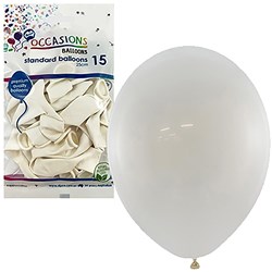 ALPEN OCCASIONS STANDARD BALLOONS 25CM WHITE PACK OF 15