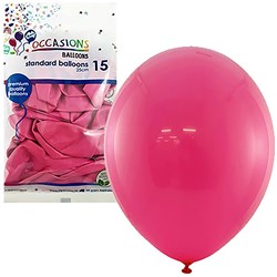 ALPEN OCCASIONS STANDARD BALLOONS 25CM FUCHSIA PACK OF 15