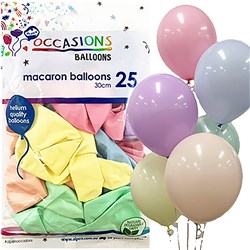 ALPEN OCCASIONS BALLOONS 30CM MACARON PASTEL ASSORTED COLOUR PACK OF 25