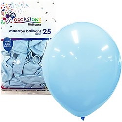 Alpen Occasions Balloons 30cm Macaron Pastel Light Blue Pack Of 25