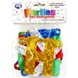 ALPEN PARTIES FOR EVERYONE BANNER JOINTED LASER HAPPY BIRTHDAY 1.5M