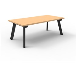 RAPIDLINE ETERNITY COFFEE TABLE 1200W X 600D X 450MMH BEECH TOP BLACK BASE