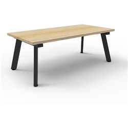 RAPIDLINE ETERNITY COFFEE TABLE 1200W X 600D X 450MMH OAK TOP BLACK BASE