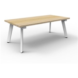 RAPIDLINE ETERNITY COFFEE TABLE 1200W X 600D X 450MMH OAK TOP WHITE BASE