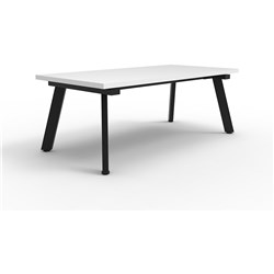 RAPIDLINE ETERNITY COFFEE TABLE 1200W X 600D X 450MMH WHITE TOP BLACK BASE