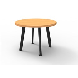 RAPIDLINE ETERNITY ROUND COFFEE TABLE 600D X 450MMH BEECH TOP BLACK BASE