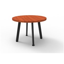 RAPIDLINE ETERNITY ROUND COFFEE TABLE 600D X 450MMH CHERRY TOP BLACK BASE