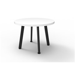 RAPIDLINE ETERNITY ROUND COFFEE TABLE 600D X 450MMH WHITE TOP BLACK BASE