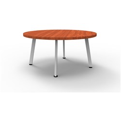 RAPIDLINE ETERNITY ROUND COFFEE TABLE 900D X 450MMH CHERRY TOP WHITE BASE