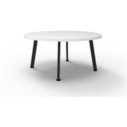 RAPIDLINE ETERNITY ROUND COFFEE TABLE 900D X 450MMH WHITE TOP BLACK BASE