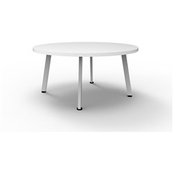 RAPIDLINE ETERNITY ROUND COFFEE TABLE 900D X 450MMH WHITE TOP WHITE BASE