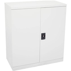 RAPIDLINE GO SWING DOOR STEEL CUPBOARD 910W X 450D X 1015MMH WHITE