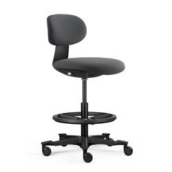 RAPIDLINE YOYO STOOL HEIGHT ADJUSTABLE BLACK FRAME DARK GREY FABRIC