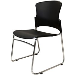 RAPIDLINE ZING VISITOR CHAIR CHROME SLED BASE BLACK SEAT