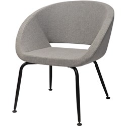 RAPIDLINE OPAL TUB VISITOR CHAIR BLACK STEEL FRAME LIGHT GREY SEAT