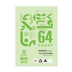 OLYMPIC ECO D964P EXERCISE BOOK A4 9MM DOTTED THIRDS 64 PAGE