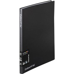 COLOURHIDE FIXED DISPLAY BOOK A4 20 SHEETS BLACK