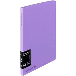 COLOURHIDE FIXED DISPLAY BOOK A4 20 SHEETS PURPLE