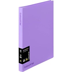 COLOURHIDE FIXED DISPLAY BOOK A4 40 SHEETS PURPLE