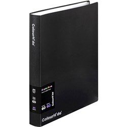 COLOURHIDE FIXED DISPLAY BOOK A4 60 SHEETS BLACK