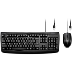 KENSINGTON PRO FIT WIRED WASHABLE KEYBOARD AND MOUSE DESKTOP SET BLACK