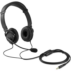 KENSINGTON HI FI HEADPHONES WITH MICROPHONE AND VOLUME CONTROL BLACK