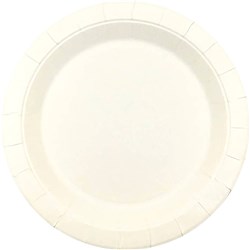 WRITER BREAKROOM EARTH ECO ECONOMY ROUND PAPER PLATE 230MM WHITE PACK OF 50