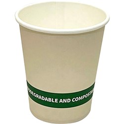 WRITER BREAKROOM EARTH ECO RECYCLABLE SINGLE WALL PAPER CUPS 8OZ WHITE PACK OF 50