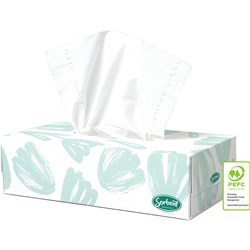 SORBENT PROFESSIONAL SILKY WHITE FACIAL TISSUE 2 PLY 100 SHEETS